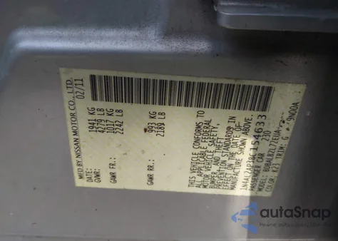 2011 Nissan Altima S from USA, damaged, VIN 1N4AL2AP3BC154633